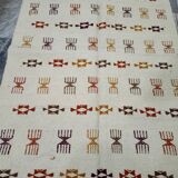 Handmade Berber patterned rug in natural wool