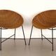 Mid Century Rattan Lounge Chairs, 1970s, Set of 2
