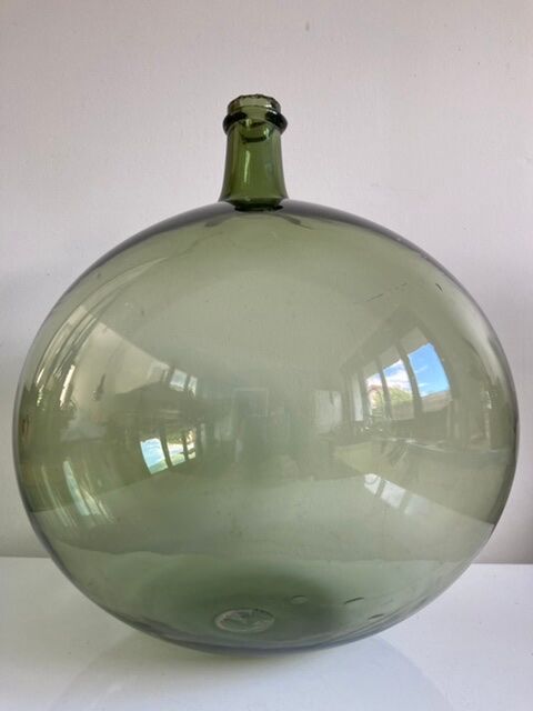 Dame-jeanne cylindrical old approx 15l in blown glass