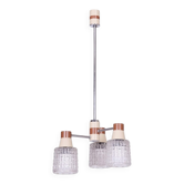 Mid-Century Chandelier in Chromed Steel and Glass from Drukov, Czech, 1970s