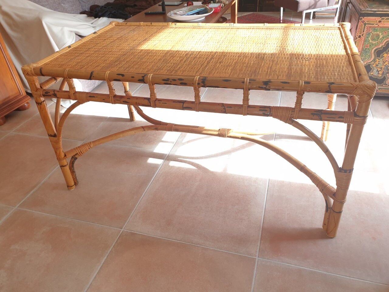 Rattan dining table