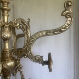 Freestanding brass coat rack