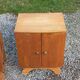 Pair of vintage bedside tables in blond and gilded oak from the 50s