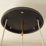 Brass suspension with 3 lampshades in granite resin