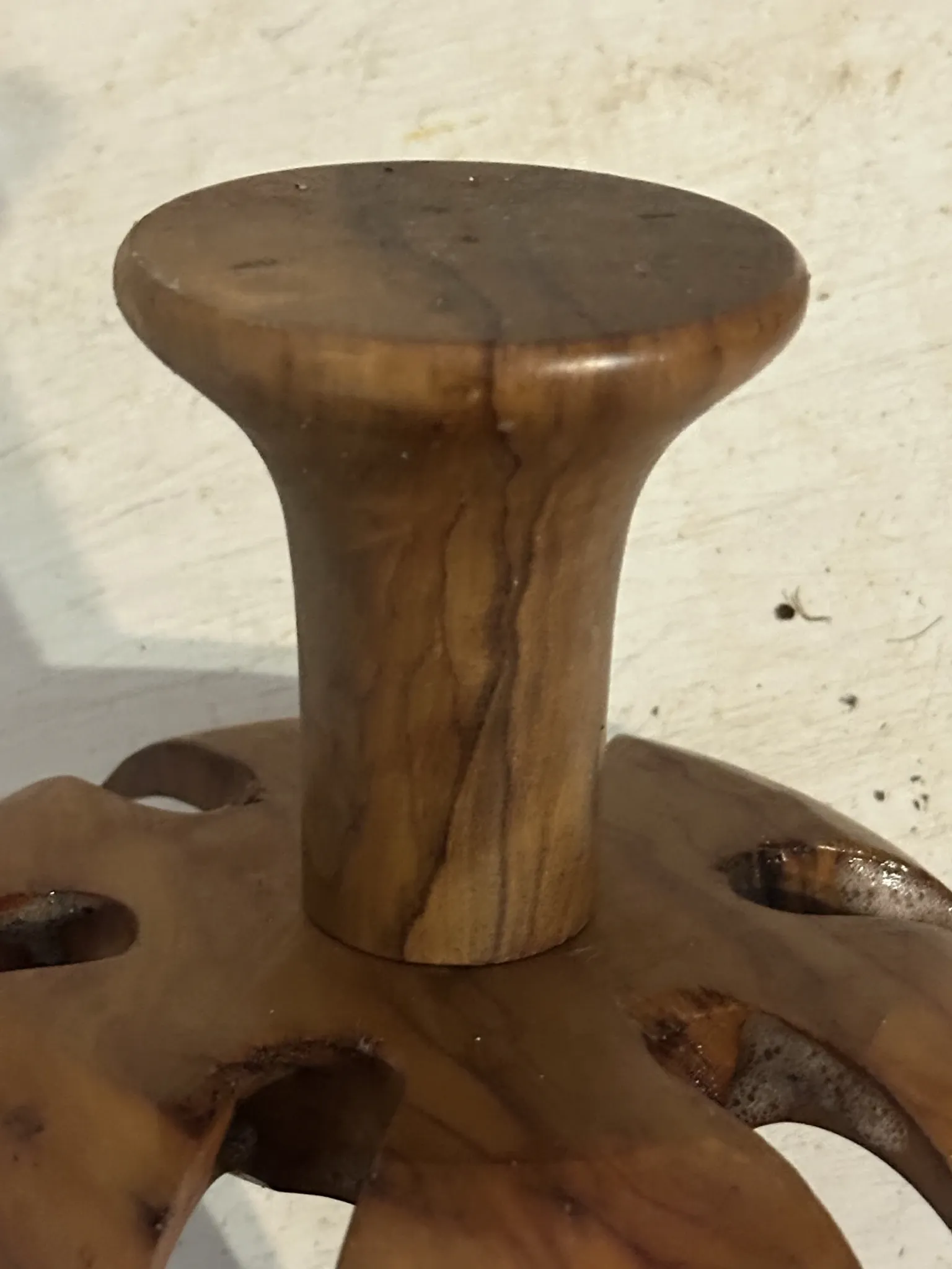 Porte-coquetiers vintage en bois tourné – 6 pièces – Années 50