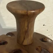 Porte-coquetiers vintage en bois tourné – 6 pièces – Années 50