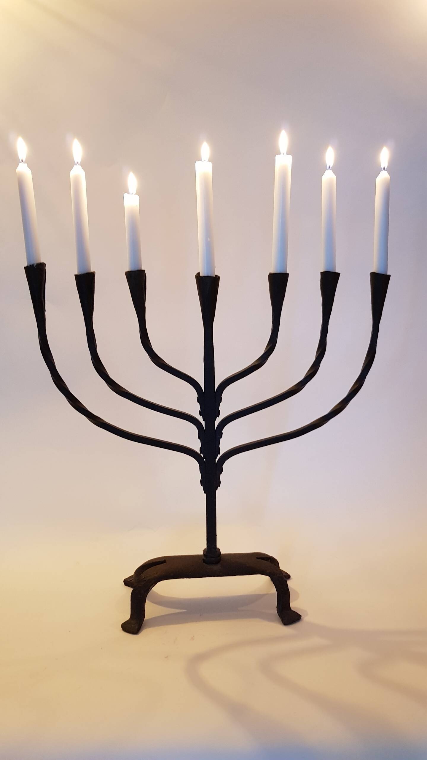 Forged iron candelabra
