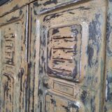 Casier industriel en métal | Armoire vintage à deux portes patinée