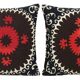Lot de 2 housses de coussin brodées vintage 61x61 cm