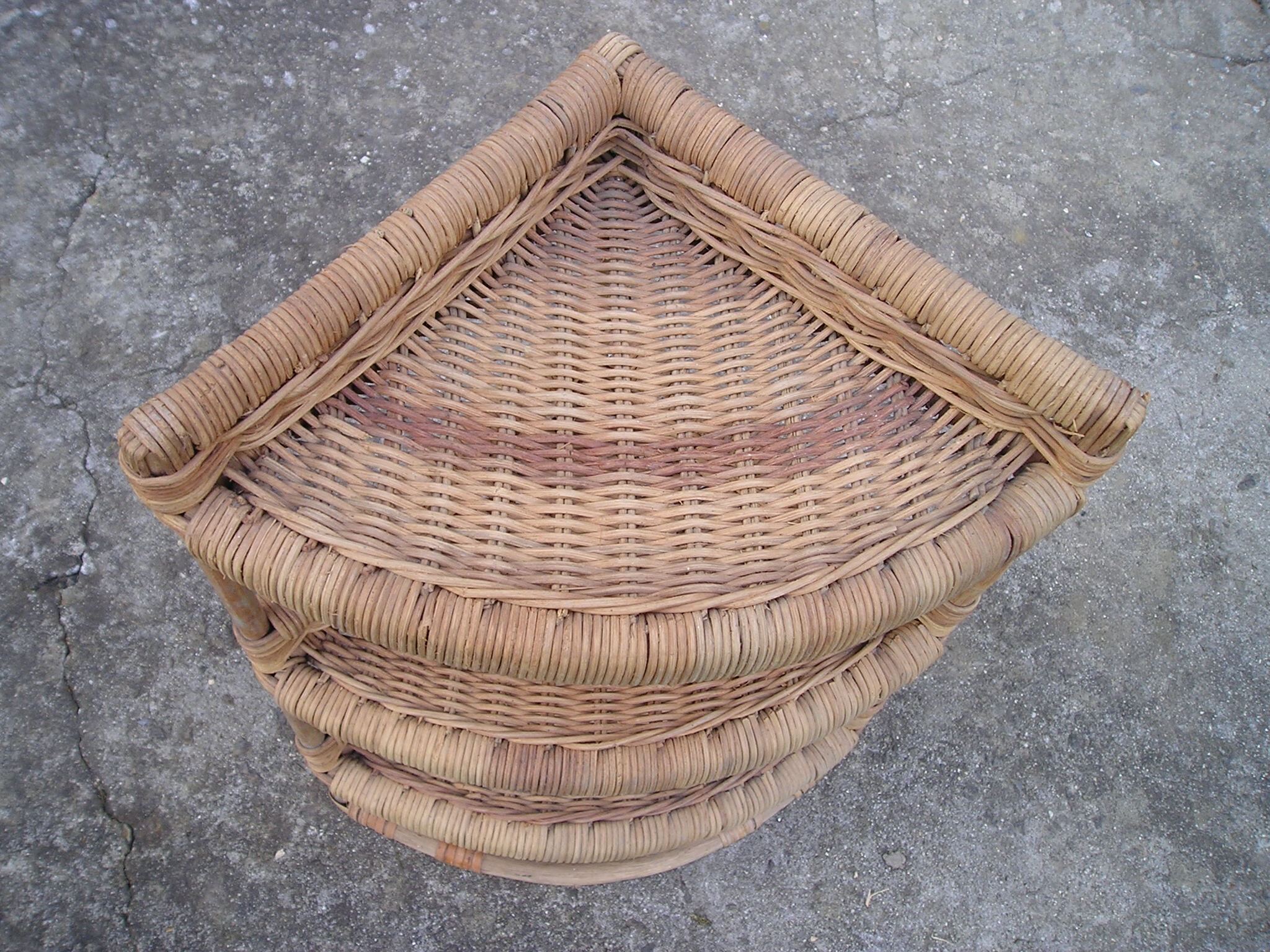 Corner Wicker rattan 60 - 70s shelf