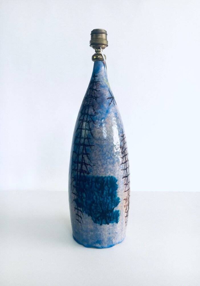 Mid-Century Design Art Studio Ceramic Table Lamp by Cacf Faenza, Italy, 1950s