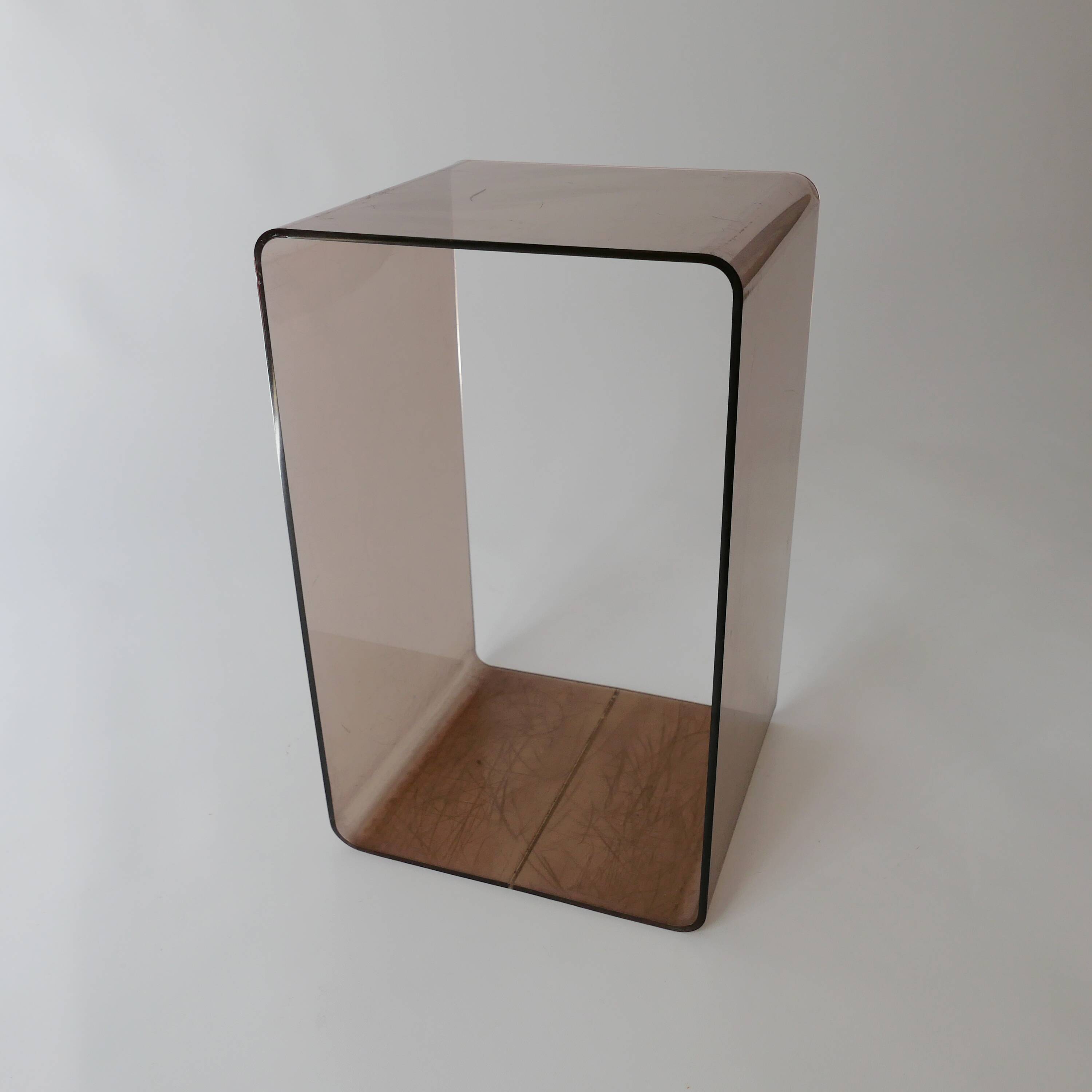 Vintage side table plexiglass 1970s design by Michel Dumas