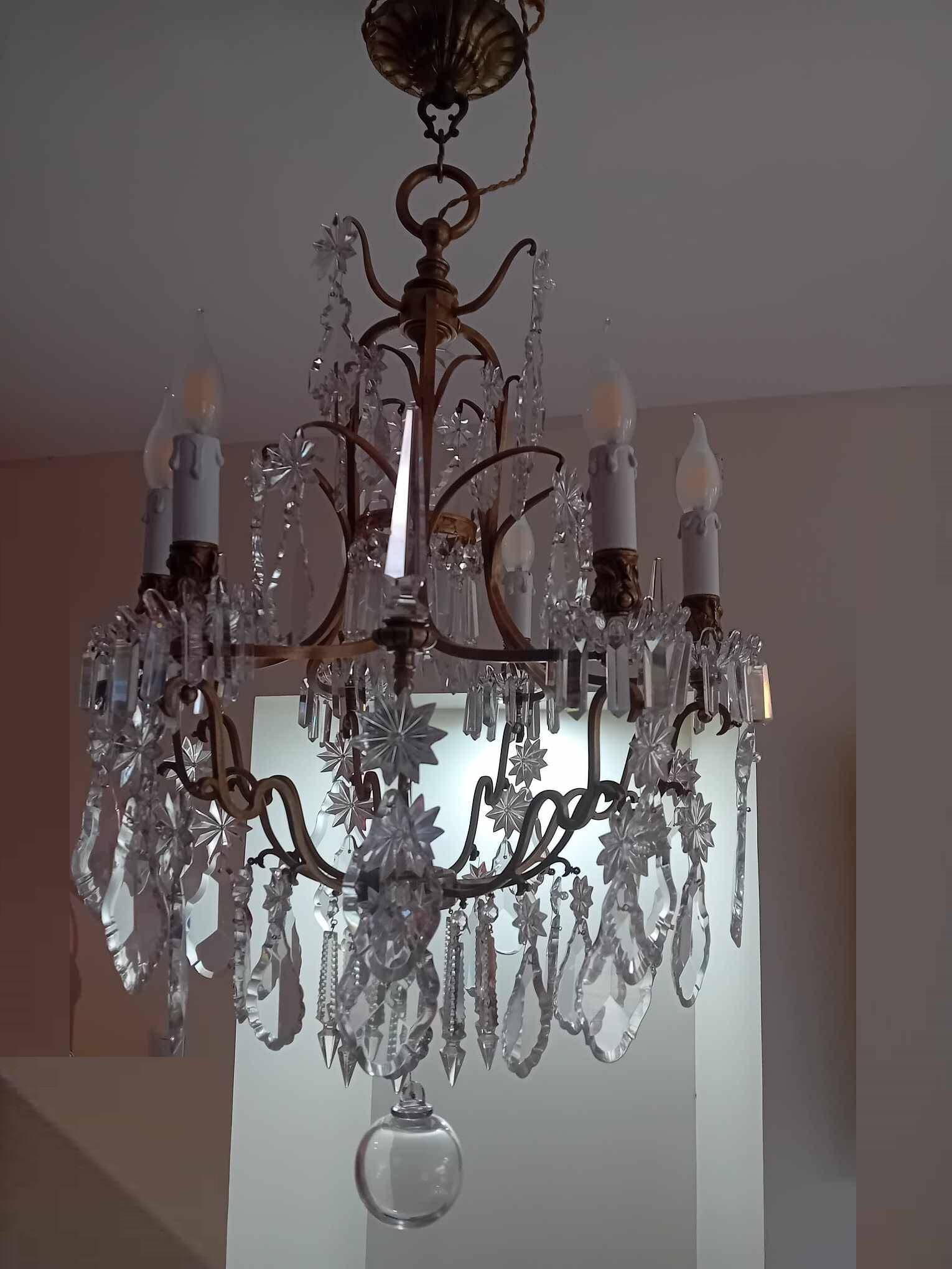 Large crystal chandelier from the 1st half of the 20th century.