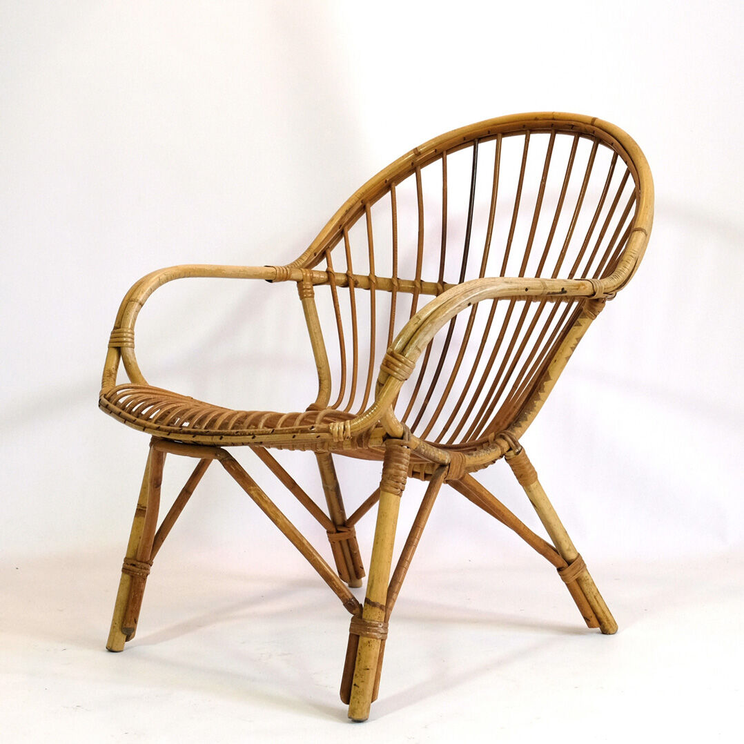 Fauteuil rotin des années 60-70