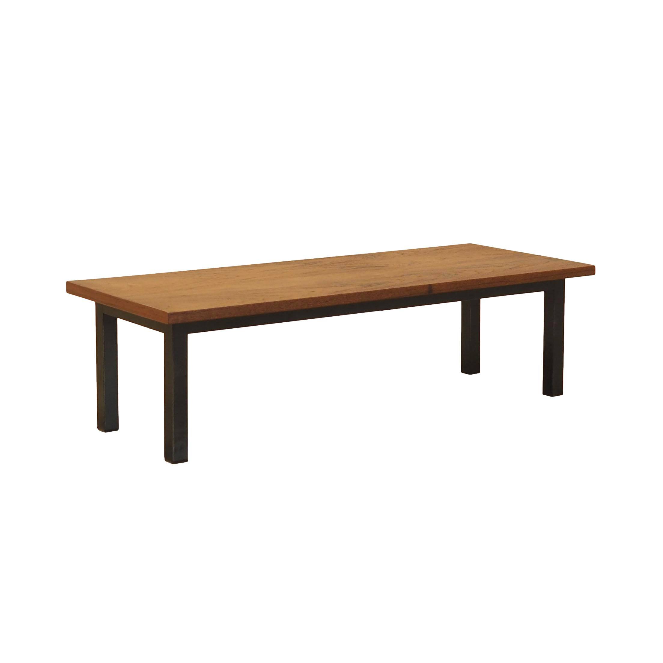 Danish teak coffee table with metal base, 1960s