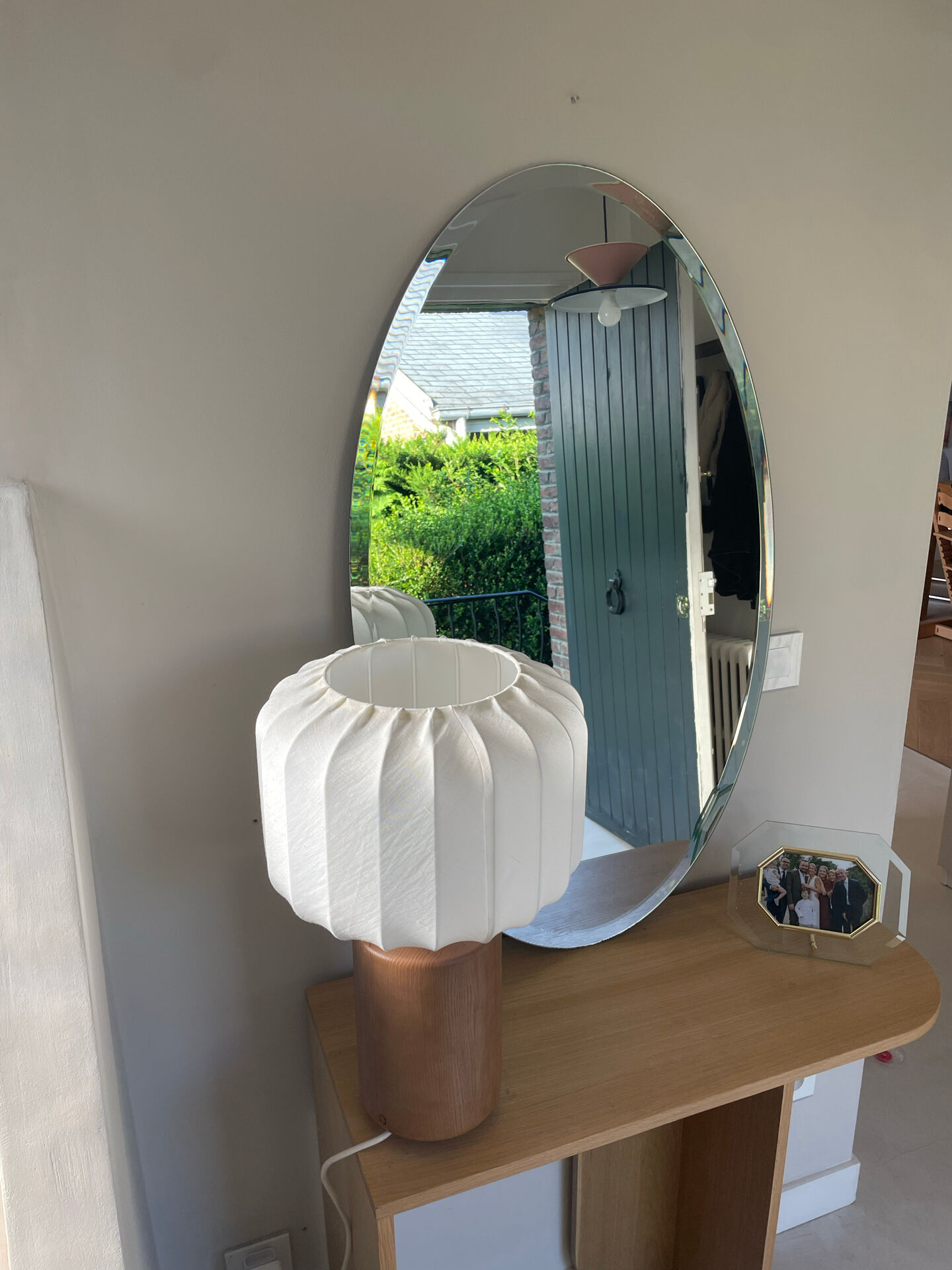 Grand miroir ovale vintage
