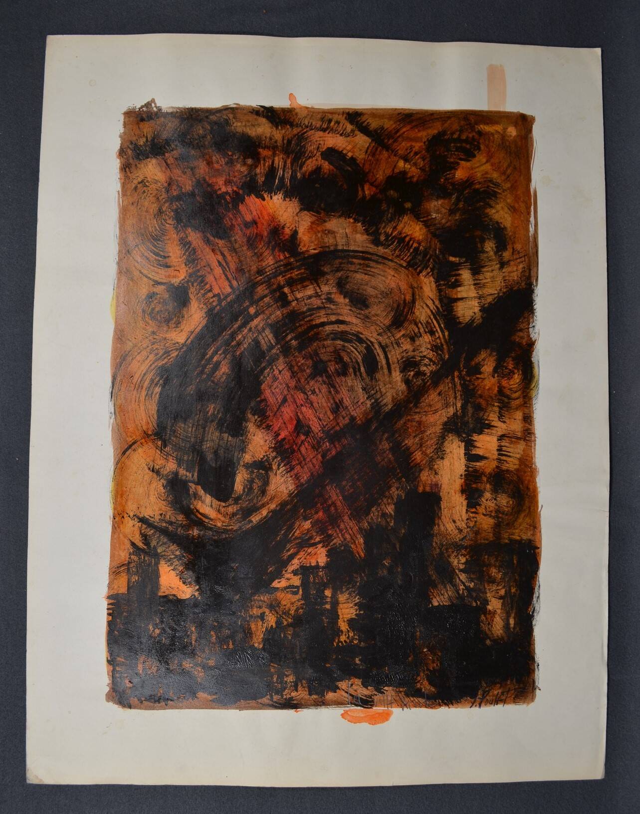 Jean Poulet (1926-2006) "the dead city" Oil on paper