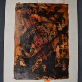 Jean Poulet (1926-2006) "the dead city" Oil on paper