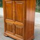Armoire meuble tv bonnetière en merisier massif 80s