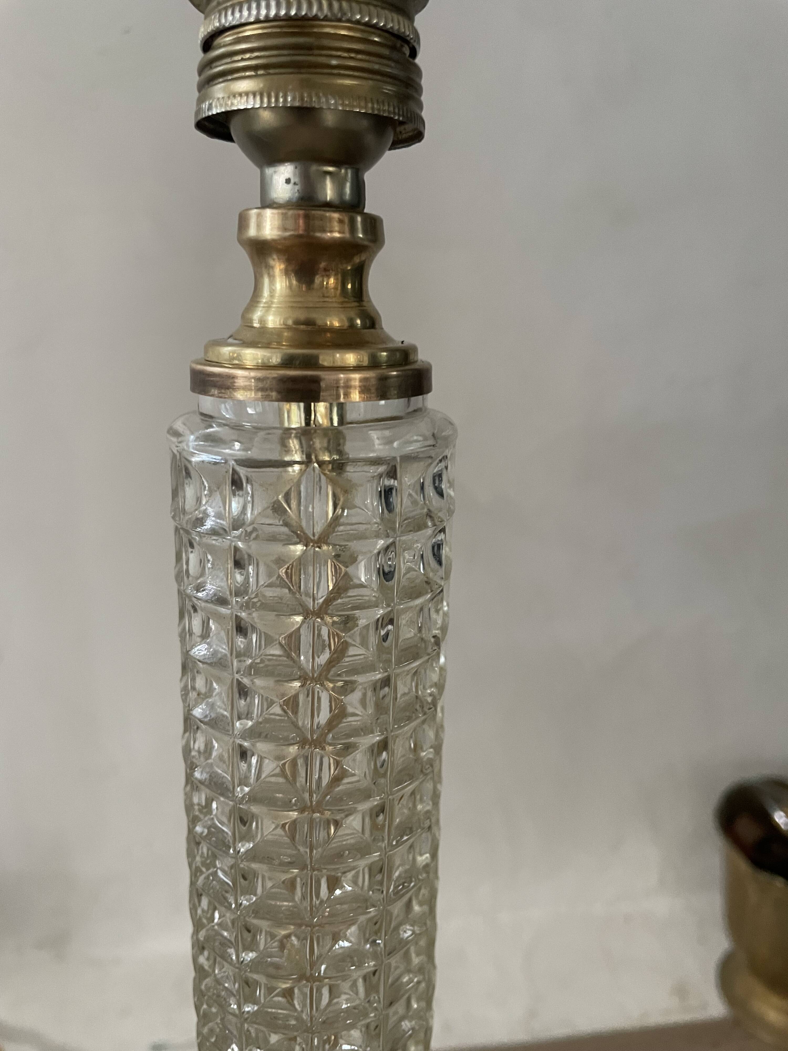 Brass, glass and crystal lamp v
