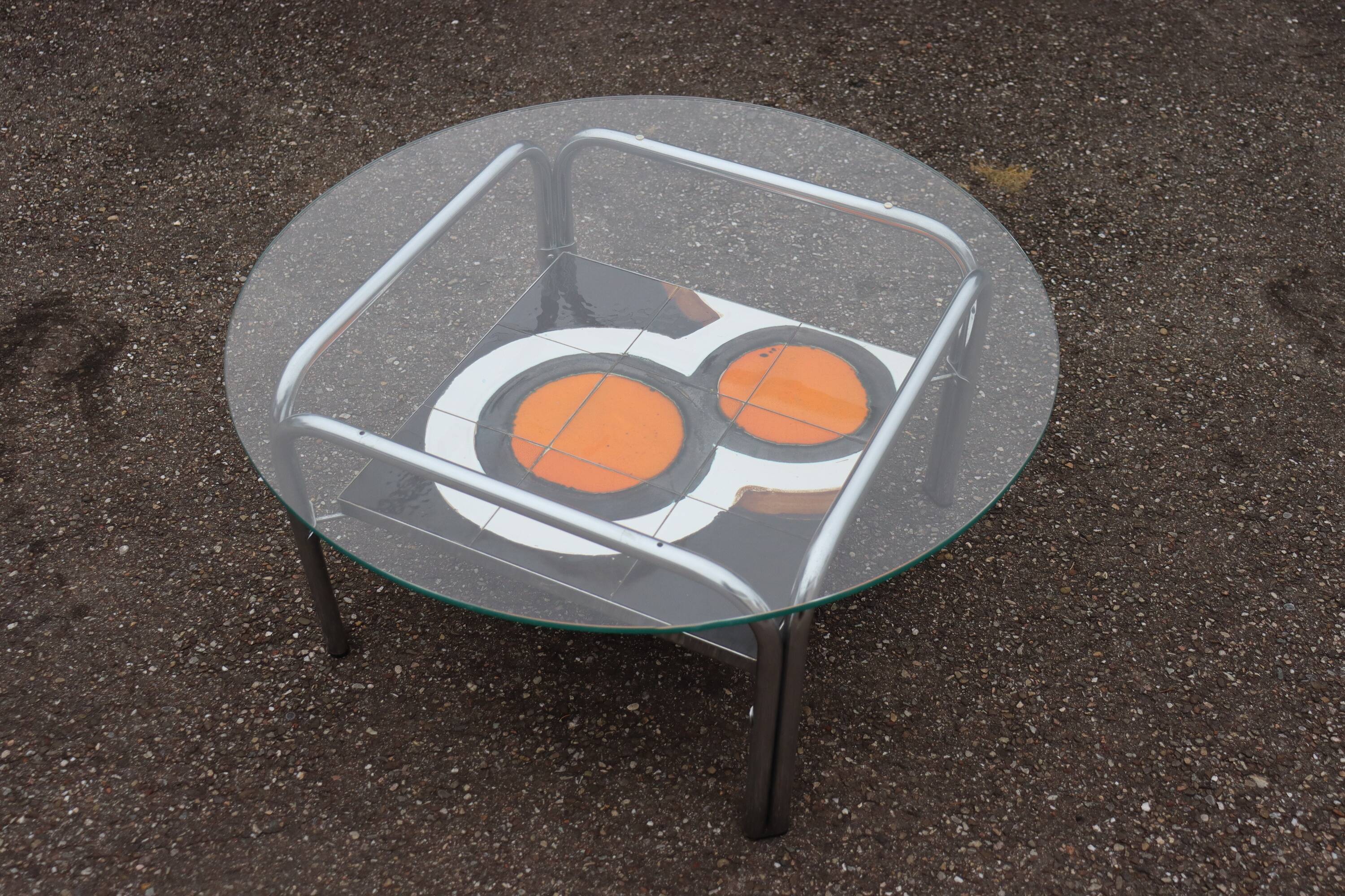 Ceramic coffee table, vintage 1970s design