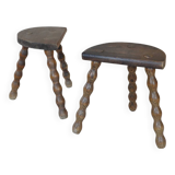 Tabourets de traite en bois