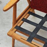 Pair of green-red boomerang armchairs by Antonin Suman for Ton (Thonet) 19