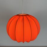 Cocoon orange fabric pendant light, 70s vintage style