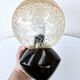 2 Art Deco ball wall lights Wood Cut glass Functional