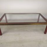 Table basse laiton verre
