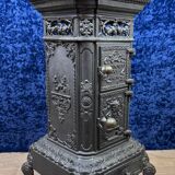 Beautiful cast iron stove, pagoda model, from Varigney in Haute Saône