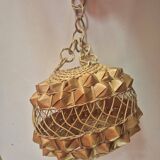 60s rattan wicker pendant light
