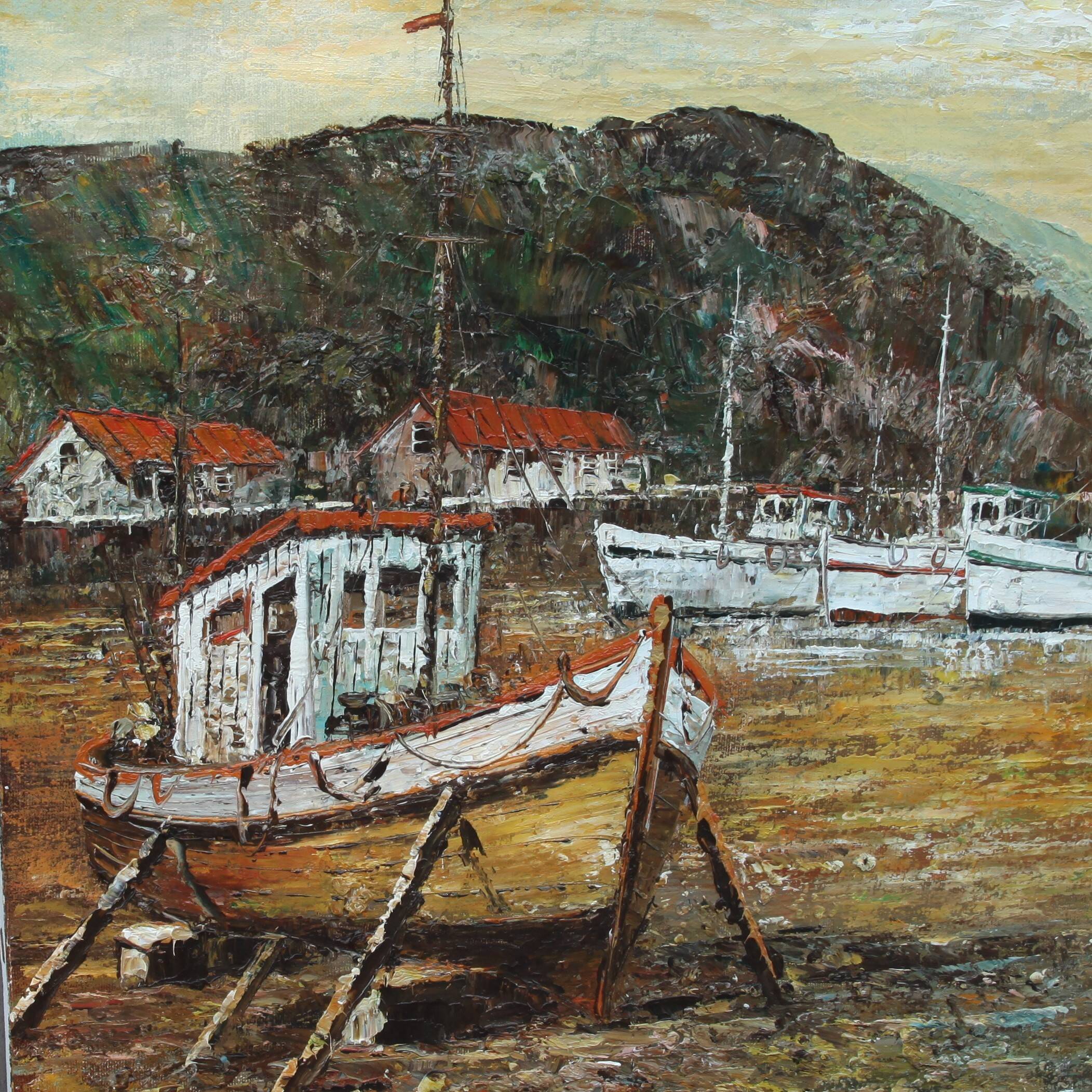 Marine oil on canvas signed