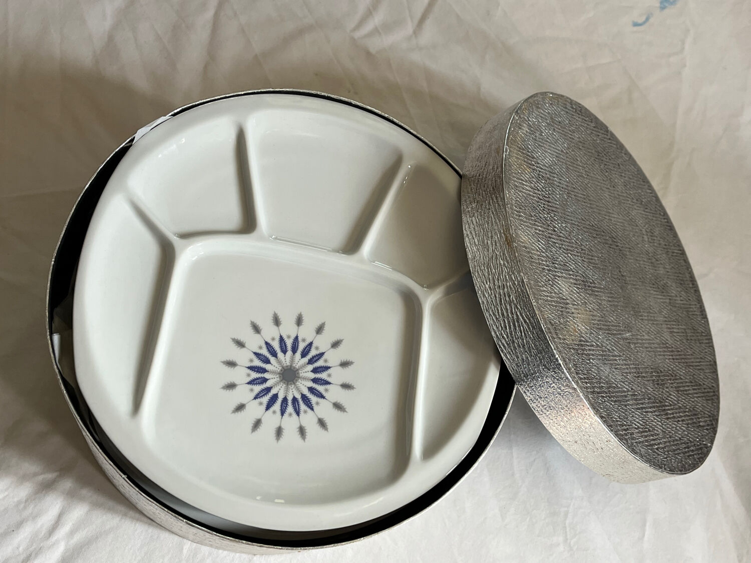 Vintage Burgundy fondue plates