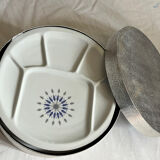 Vintage Burgundy fondue plates