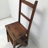 Chaise escabeau de bibliothèque vintage