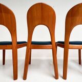 Set of 4 Niels Koefoed chairs blue, 1960s
