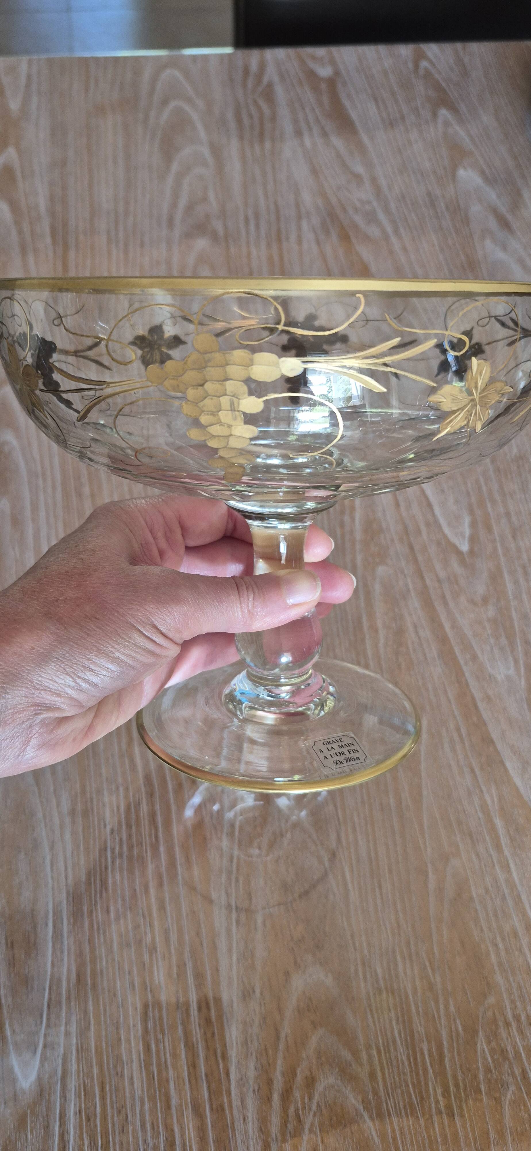 Coupe a fruit dorée a l'or fin