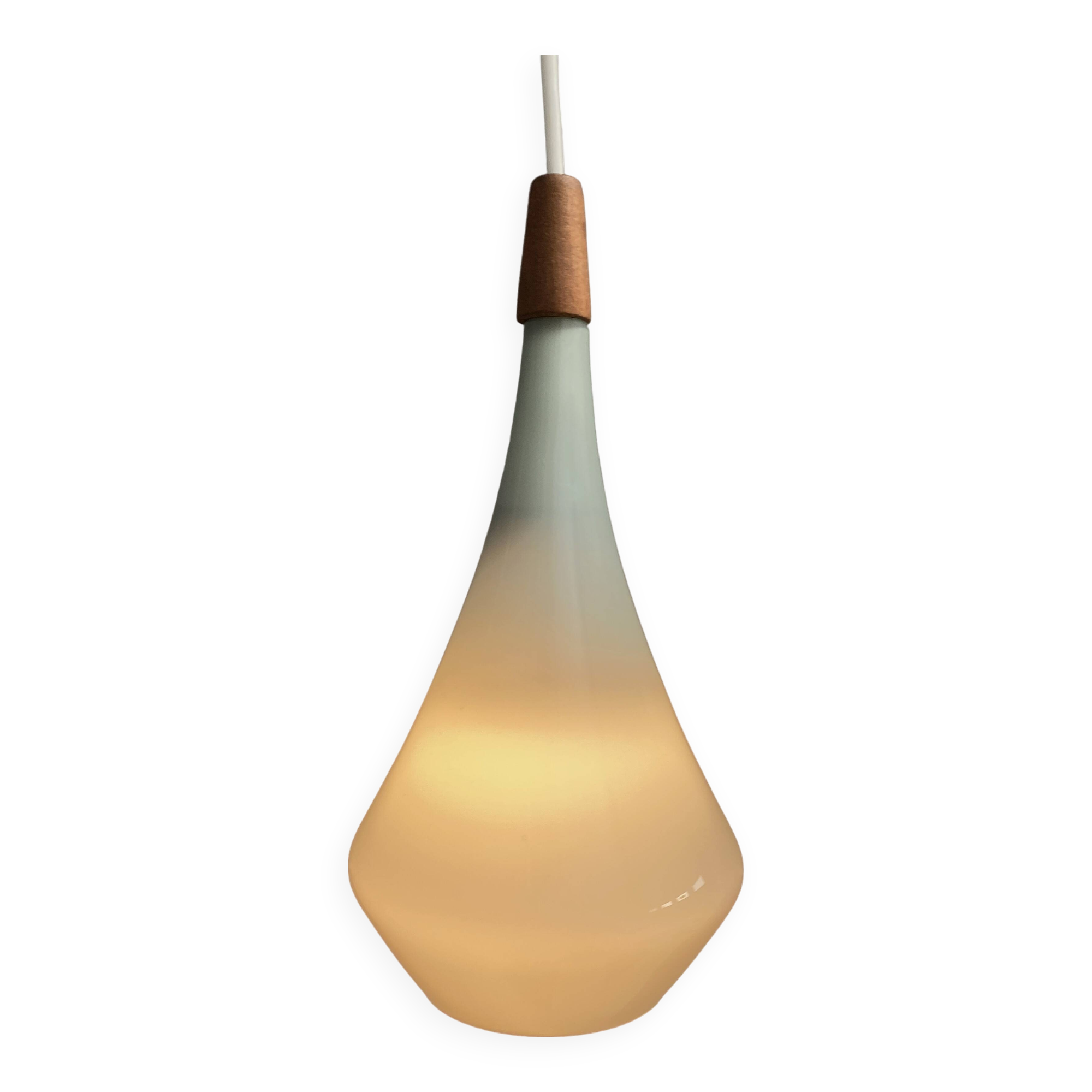 Holmegaard grey glass hanging lamp 1960s