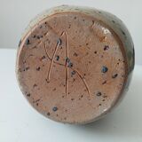 Signed pitcher in vintage speckled stoneware
