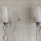 Modernist wall lights in brass and opaline - mid 20th century.