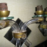 Pair of 1960/70 wall lights with 2 arms in murano glass