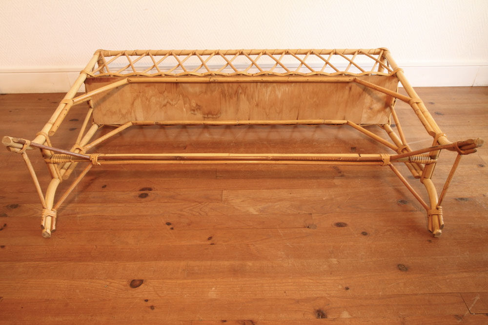 Jardinière en rotin vintage chic & bohème