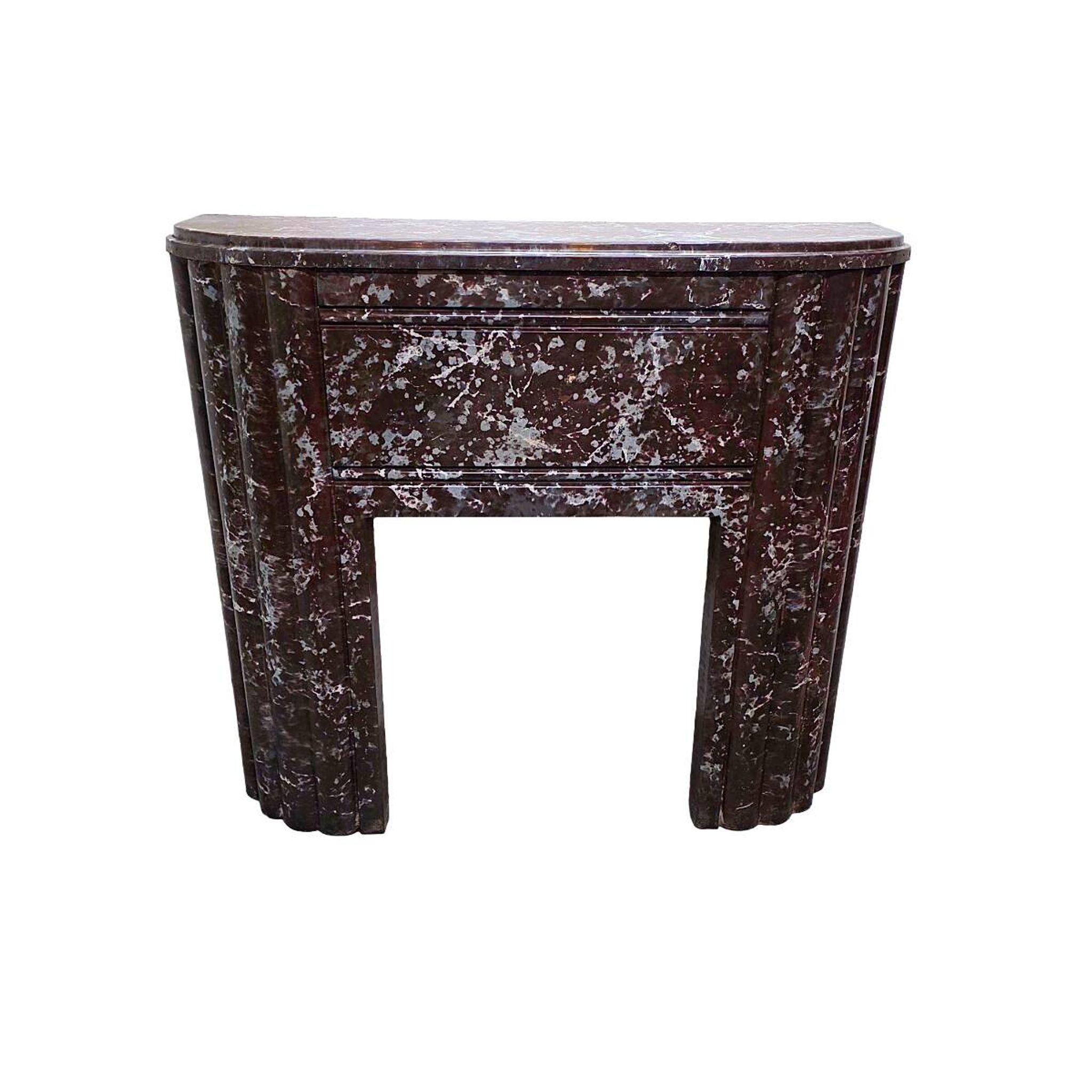 French Art Deco Faux Marble Mantelpiece, from the 1920/30s