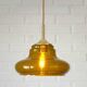 Hand-blown amber glass pendant light: MCM retro bar golden hanging lamp