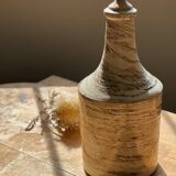 Large handcrafted bottle in glazed and marbled ceramic stoneware