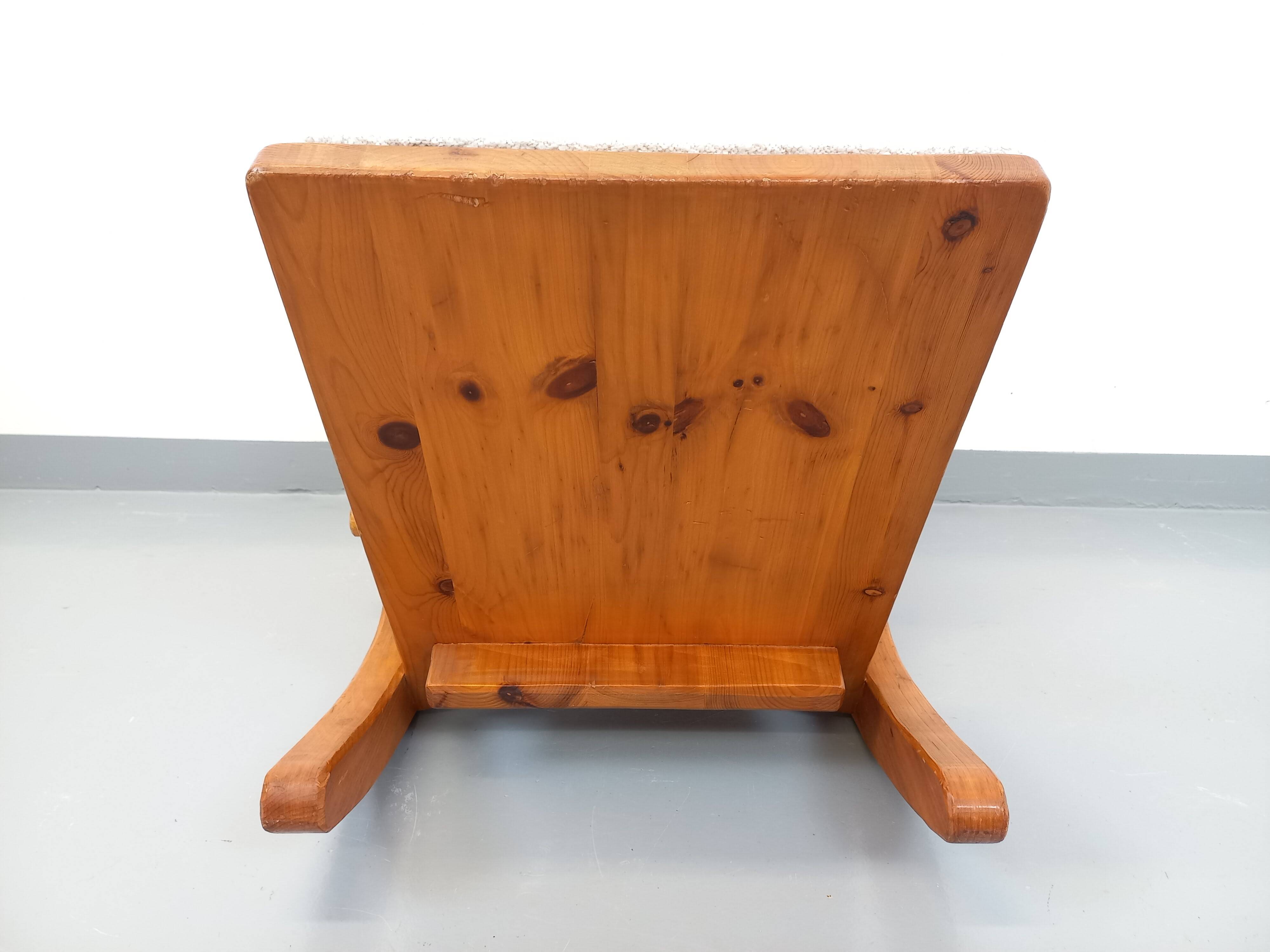 Brutalist rocking chair "sled" vintage