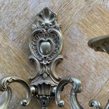 Wall lamp in gilded bronze baroque louis XV style vintage shell pattern