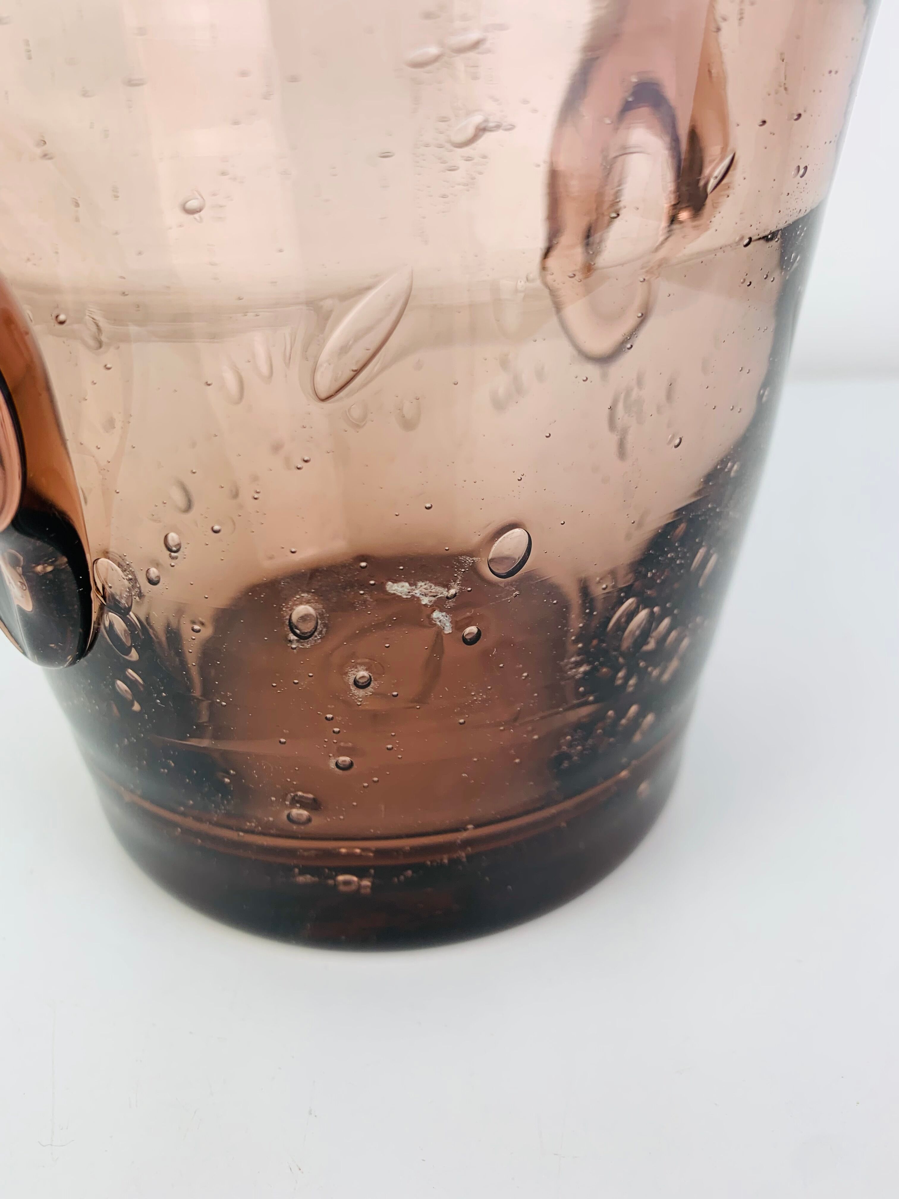 Pink bubble glass ice bucket La Rochère