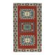 Vintage Turkish Hand-Knotted Wool Cotton Red Runner 110x193